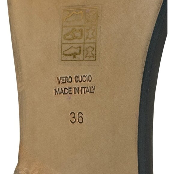 Sandro Noir Parma Flat Sandals Chain Ankle Black Leather Open Toe Size 5.5 INB - Picture 5 of 9